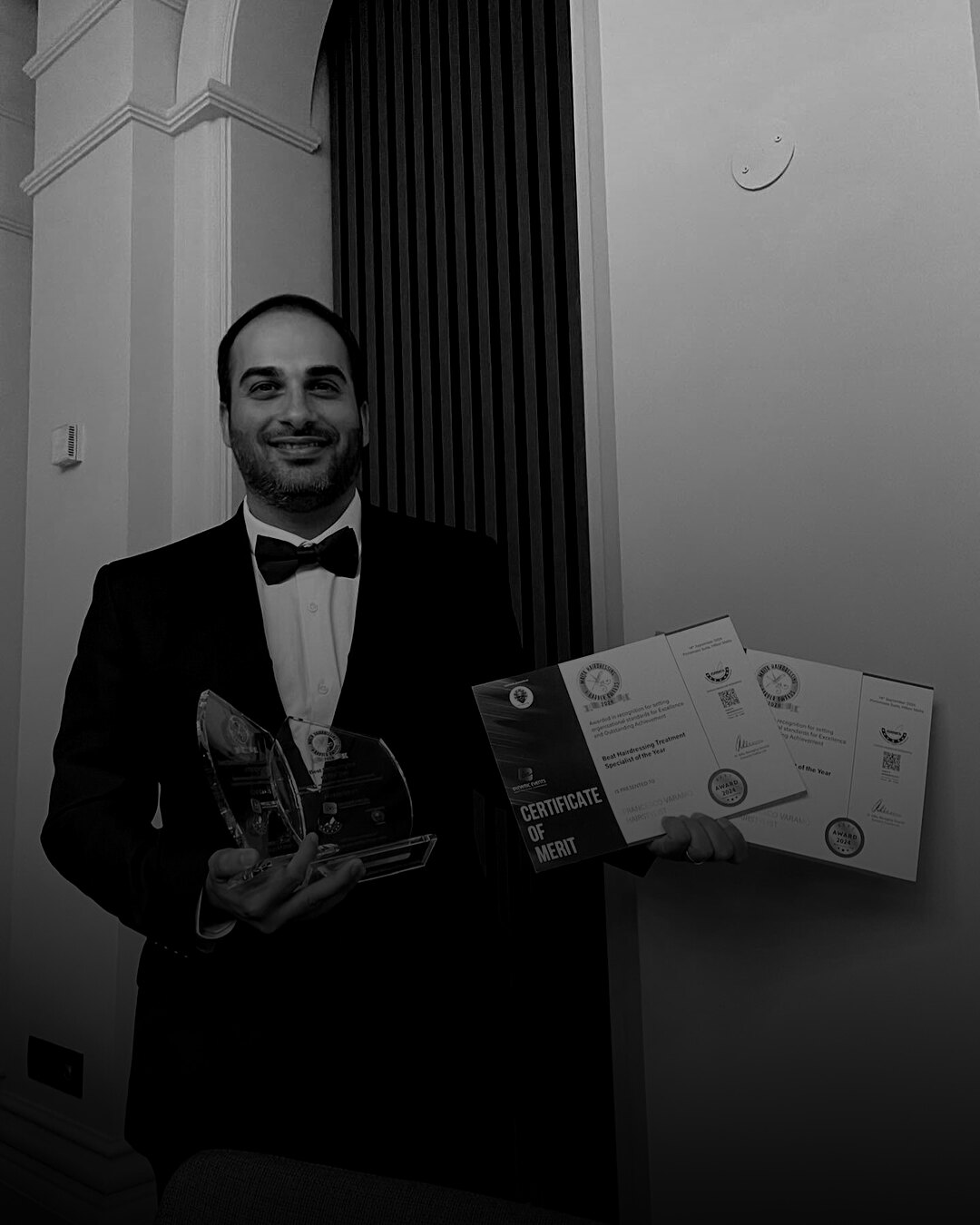 Francesco with his two awards