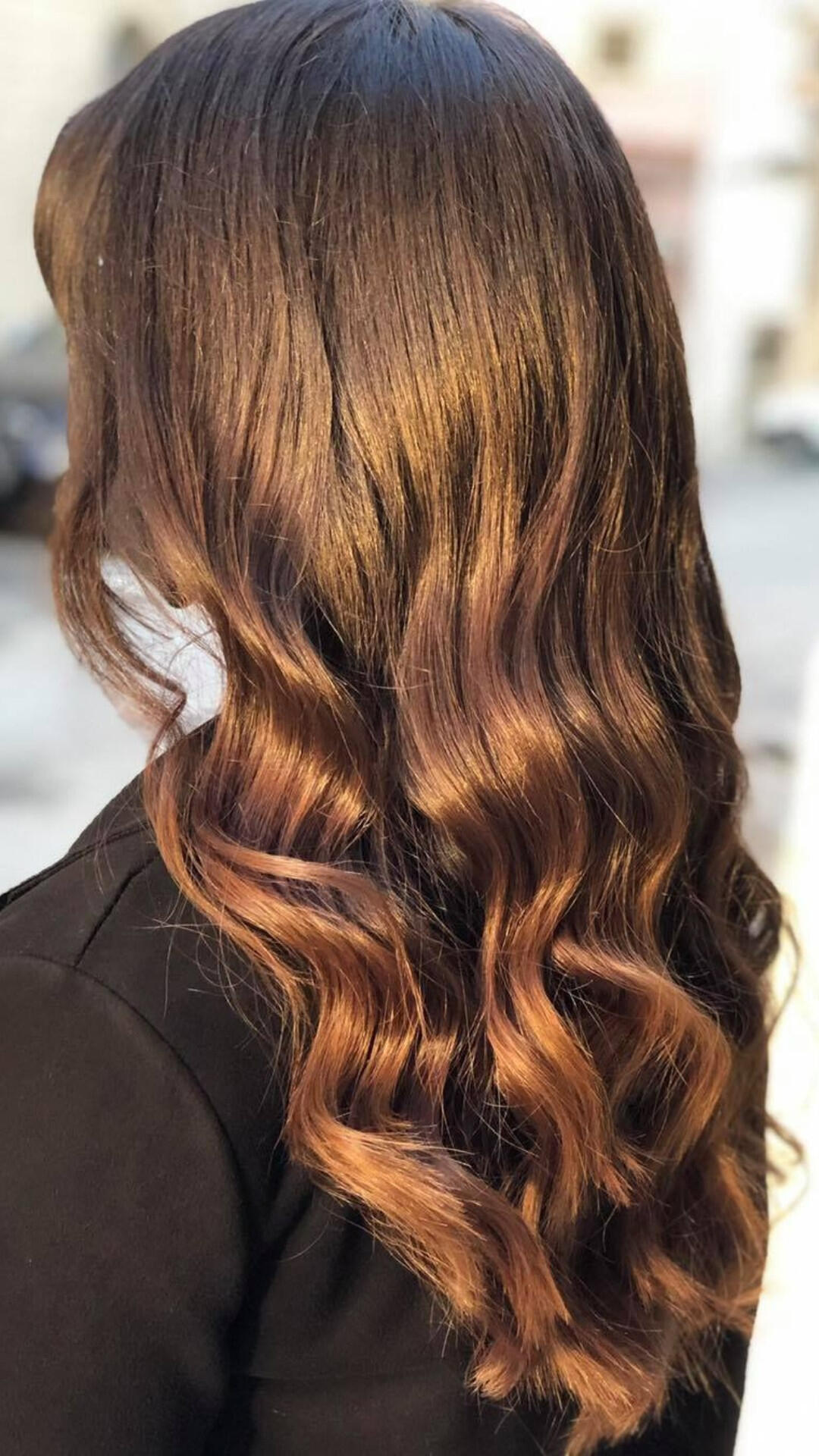 Long brown hair with Silayage technique highlights created by Francesco Varamo, renowned Italian hairstylist & artistic director, Malta.